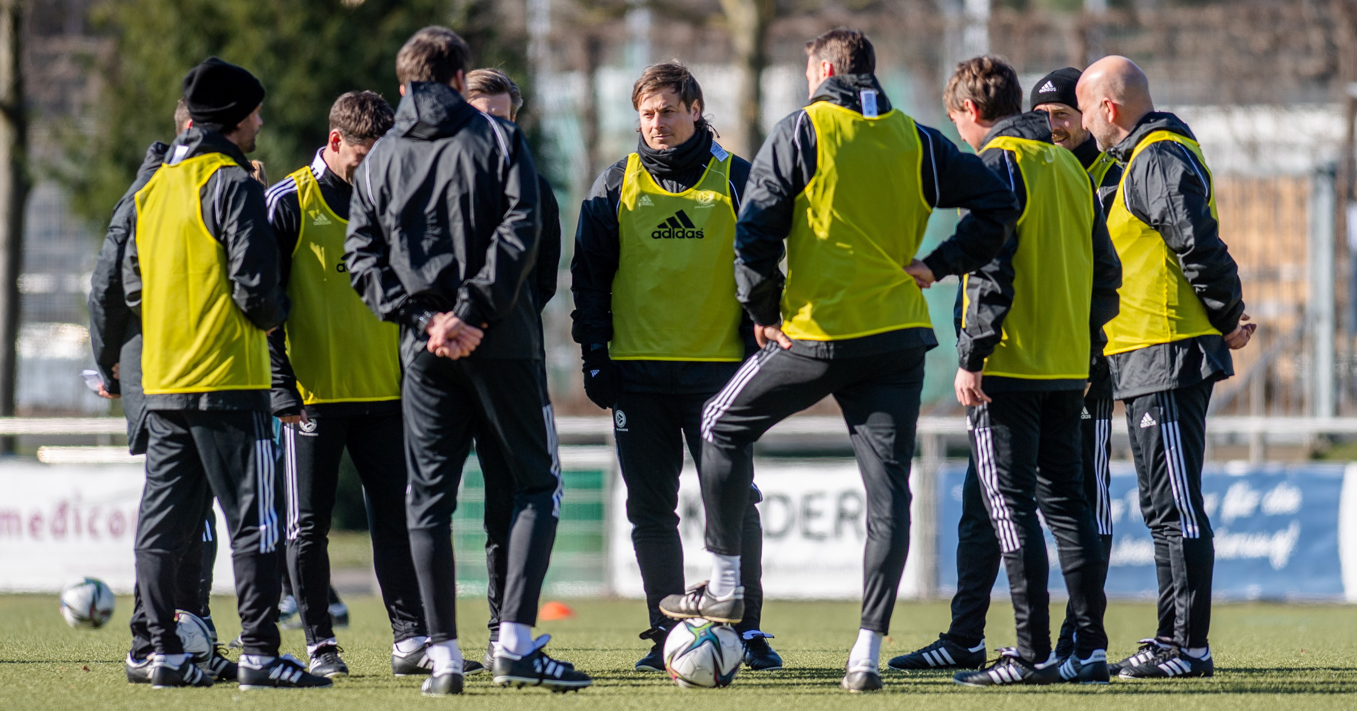 COLOGNE, GERMANY - MARCH 07: Participants during a Pro Licence Coaching Course at the Rhein Energy Stadium on March 7, 2022 in Cologne, Germany. (Photo by Neil Baynes/Getty Images for DFB)