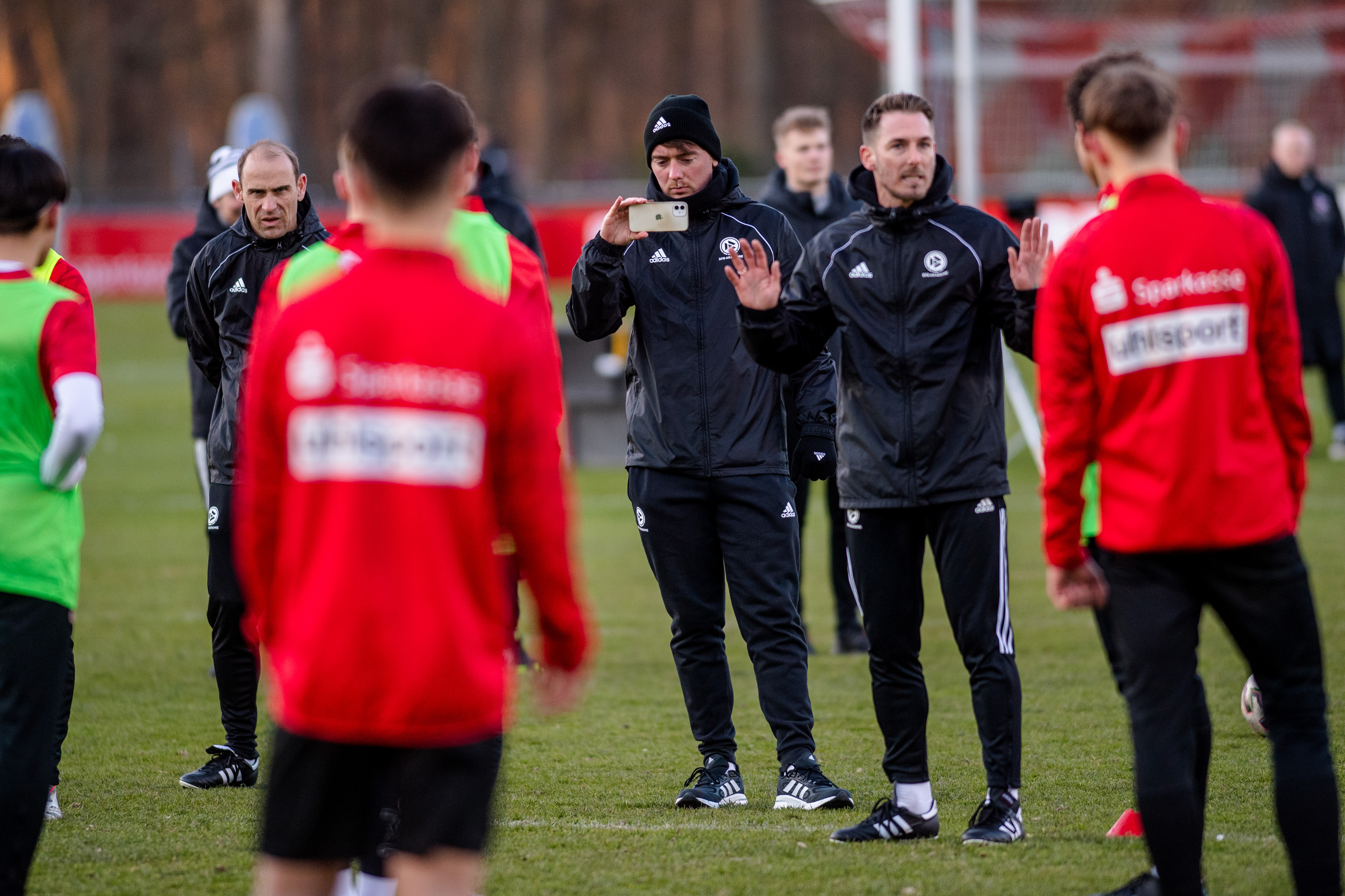 COLOGNE, GERMANY - MARCH 07: Participants during a Pro Licence Coaching Course at the Giessbock Stadium on March 7, 2022 in Cologne, Germany. (Photo by Neil Baynes/Getty Images for DFB)