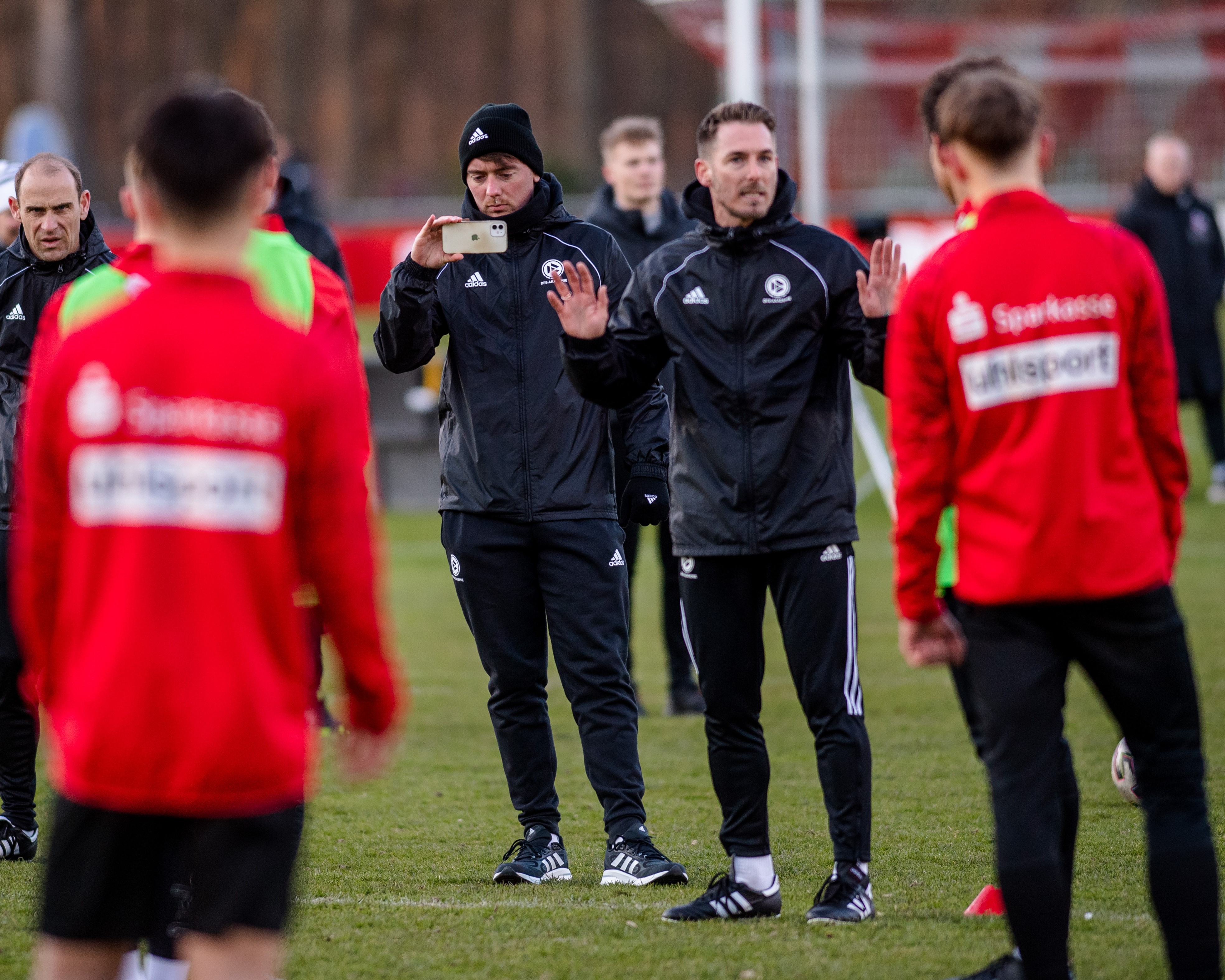 COLOGNE, GERMANY - MARCH 07: Participants during a Pro Licence Coaching Course at the Giessbock Stadium on March 7, 2022 in Cologne, Germany. (Photo by Neil Baynes/Getty Images for DFB)