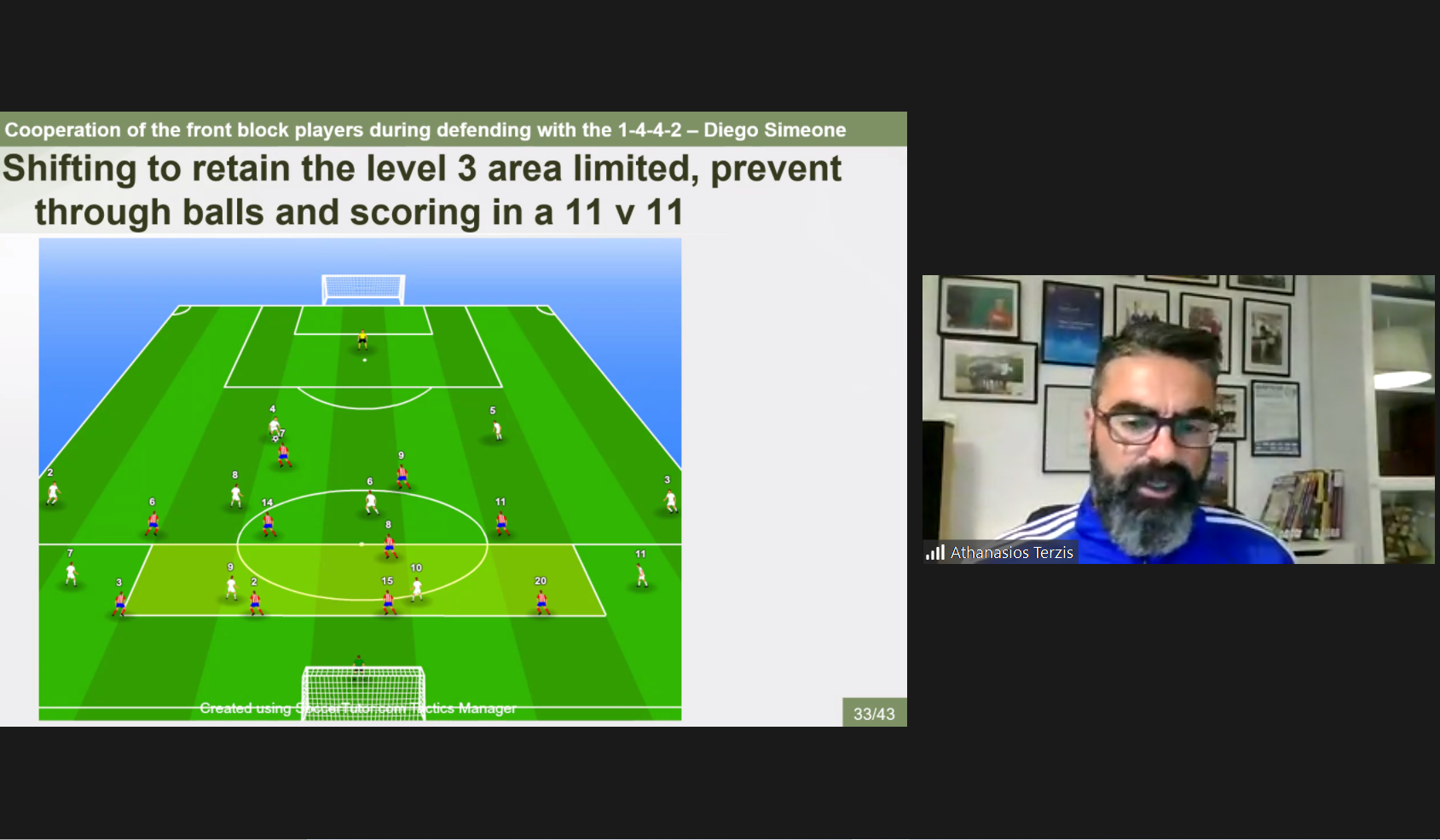 Online Trainer-Seminar „Defending with 1-4-4-2 based on the tactics of Diego Simeone”