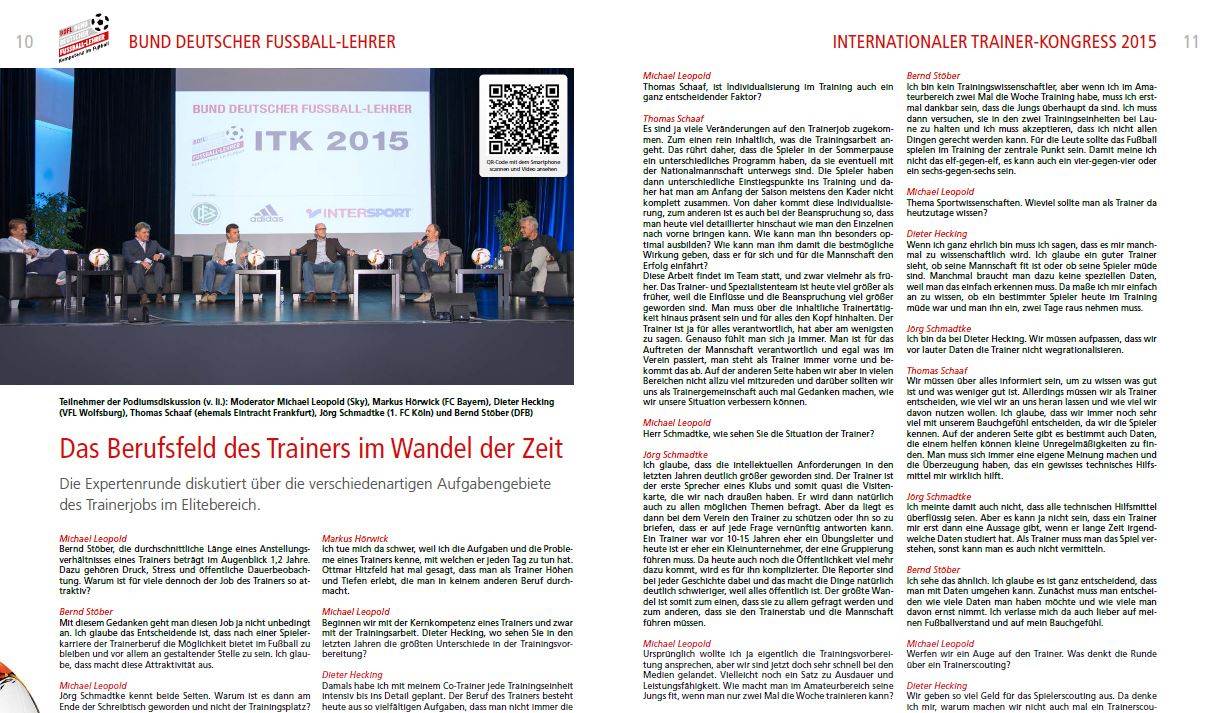 ITK 2015: Podiumsdiskussion mit den BDFL-Präsidiumsmitgliedern Schaaf und Hecking
